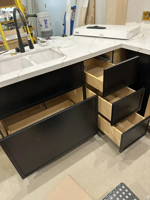Black, Slim Shaker Cabinet