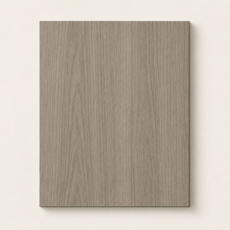 Warm grey flat-panel woodgrain door